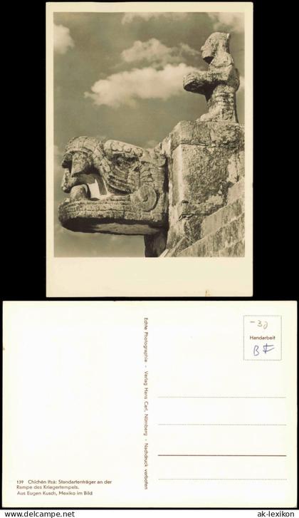 Mexiko México Méjico Chichén Itzá Standartenträger  Kriegertempel  1960