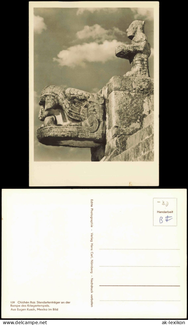 Mexiko México Méjico Chichén Itzá Standartenträger  Kriegertempel  1960