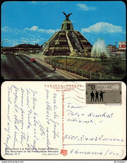.Mexiko Méjico Monumento a la Raza en la Ciudad de México 1975