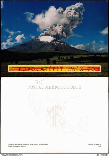 .Mexiko Méjico Vulkan-Ausbruch Fumarola del volcán Popocatépeti Estado  1997