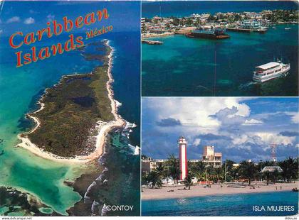 Carte Postale - Mexique - Isla mujeres - Multivues - Caribbean islands méxico contoy isla mujeres greetings from isla mu