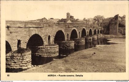CPA Mérida Mexiko, Römische Brücke, Detailaufnahme, Merida