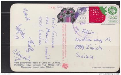 O) 1992 MEXICO, MEXICO EXPORTA SILVERWARE AND JEWELRY, STRAWBERRIES, POSTAL CARD TO SWITZERLAND, XF