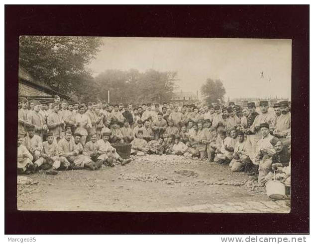 mézières  carte photo militaires à l'épluchage des patates écrite de mézières