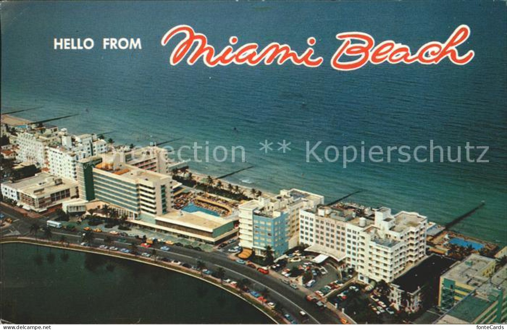 Miami Beach Fliegeraufnahme Hotels along Beach