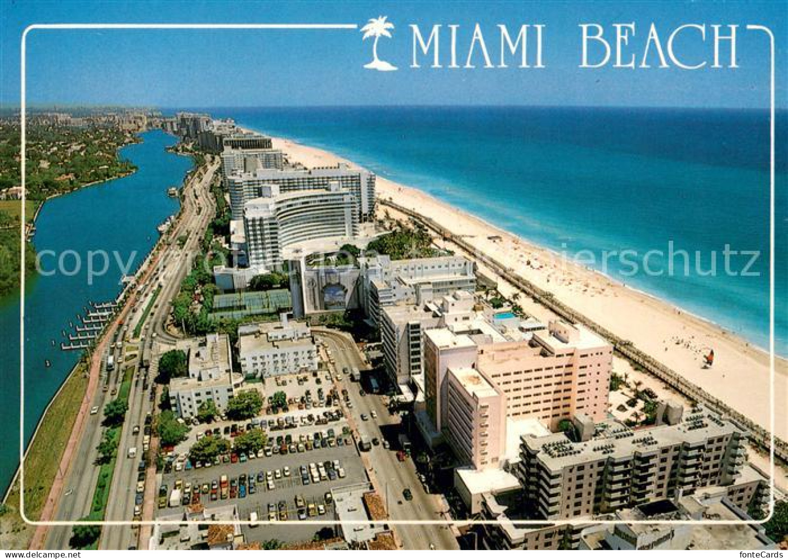 Miami Beach Fliegeraufnahme Shawnee Resort and Fontainebleau Hilton with Boardwa