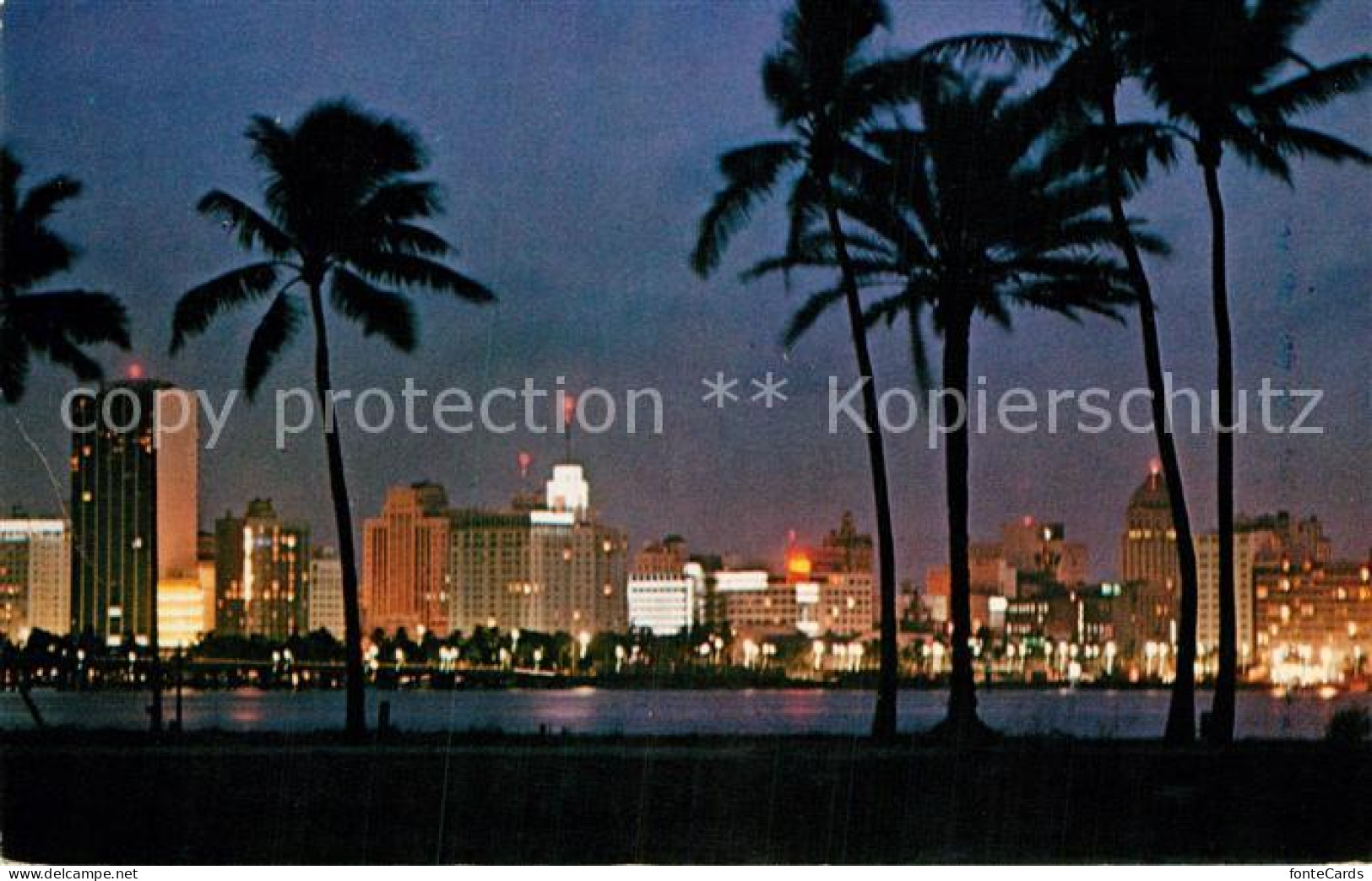 Miami Beach Tropical panorama of Miami sunset