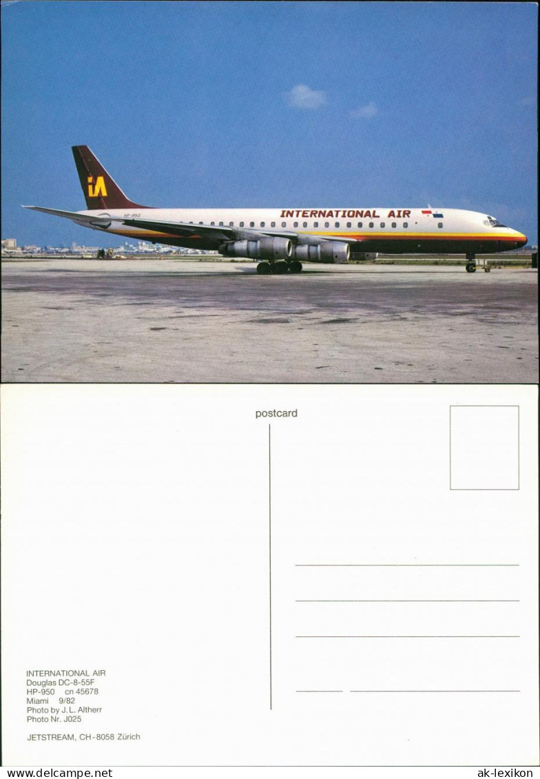 Miami Flugzeug "International Air" - Douglas DC-8-55F auf dem Flughafen 1982