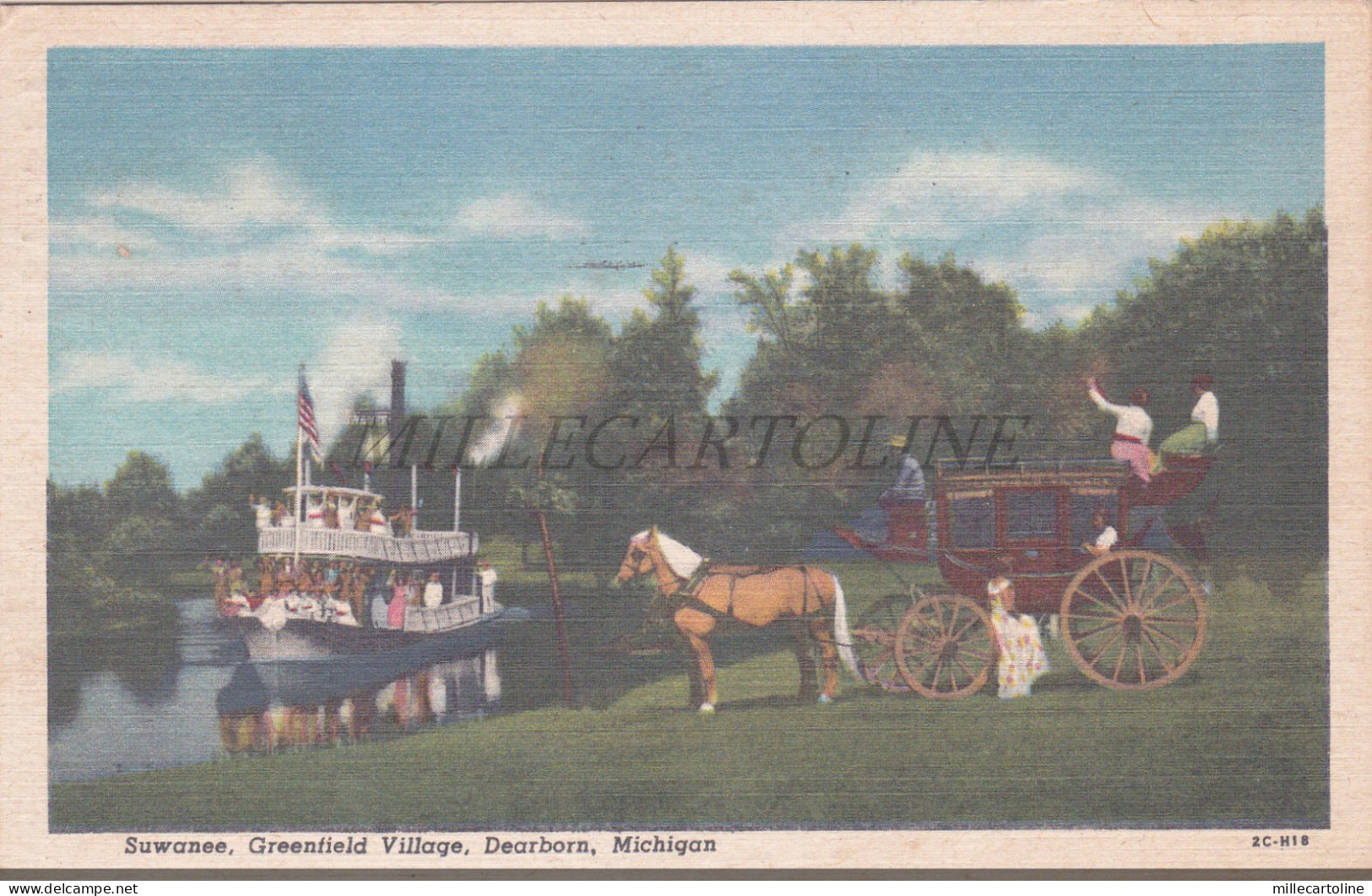 MICHIGAN - Dearborn, Suwanee Steamboat, Greenfield Village, Postcard 1959
