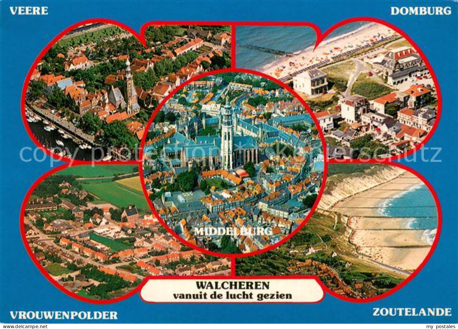 Middelburg Zeeland Fliegeraufnahme Veere Domburg Zoutelande Vrouwenpolder