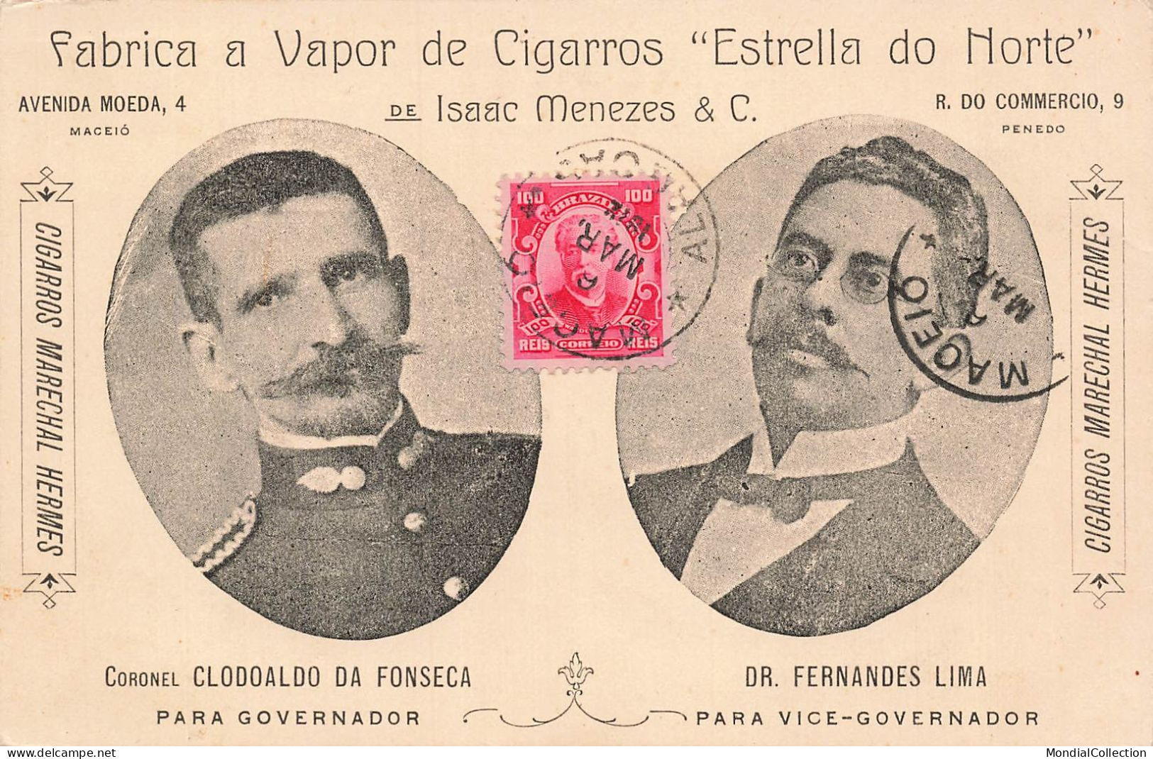 MIKII-0529 BRESIL MACEIO FABRICA ISAAC MENEZES A VAPOR DE CIGARROS ESTRELLA DO NORTE CARTE PUBLICITAIRE
