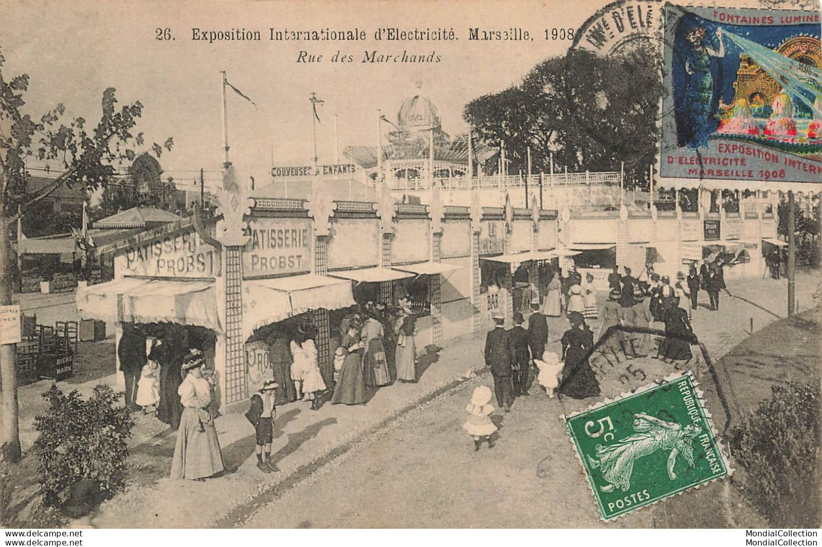MIKIMP3-034 13 MARSEILLE EXPOSITION RUE DES MARCHANDS 1908