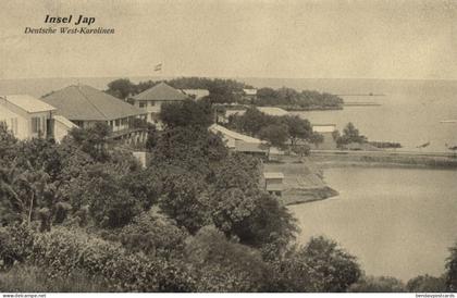 German Caroline Islands, Yap Island, Partial View (1910s) Micronesia Postcard