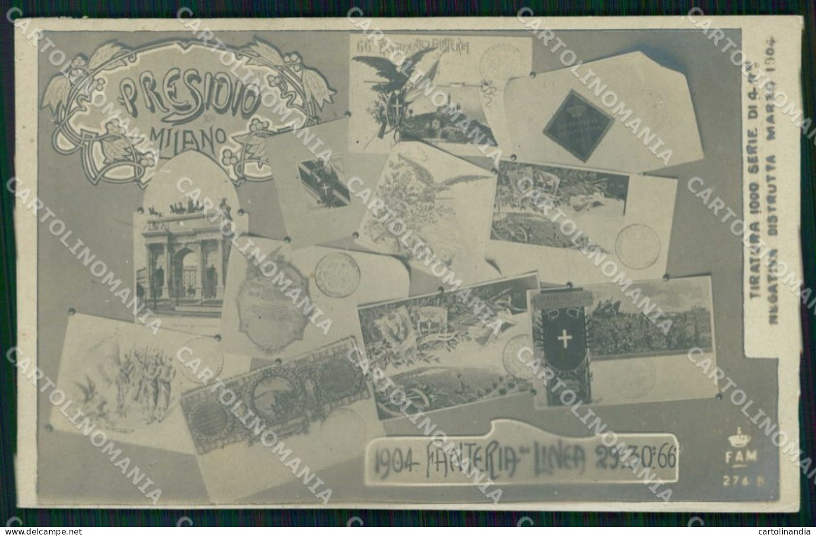 Milano Città Presidio Fanteria Milano Foto cartolina RT5879