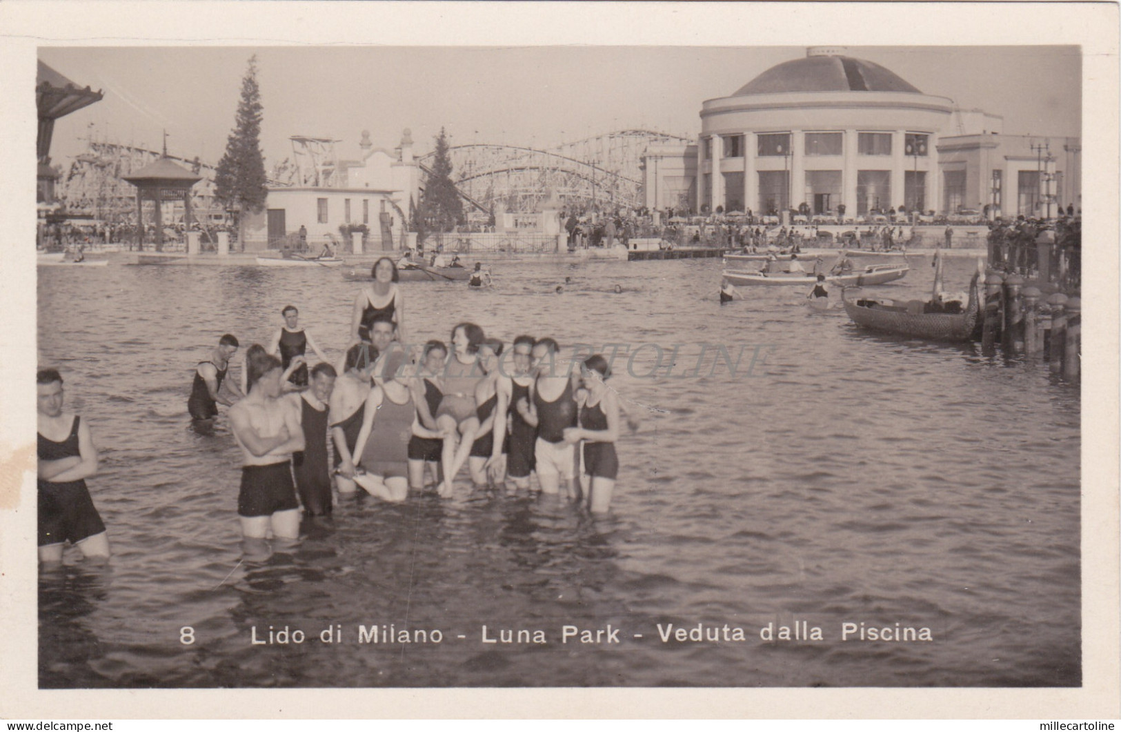 MILANO - Lido Milano, Luna Park, Piscina, Foto Cartolina