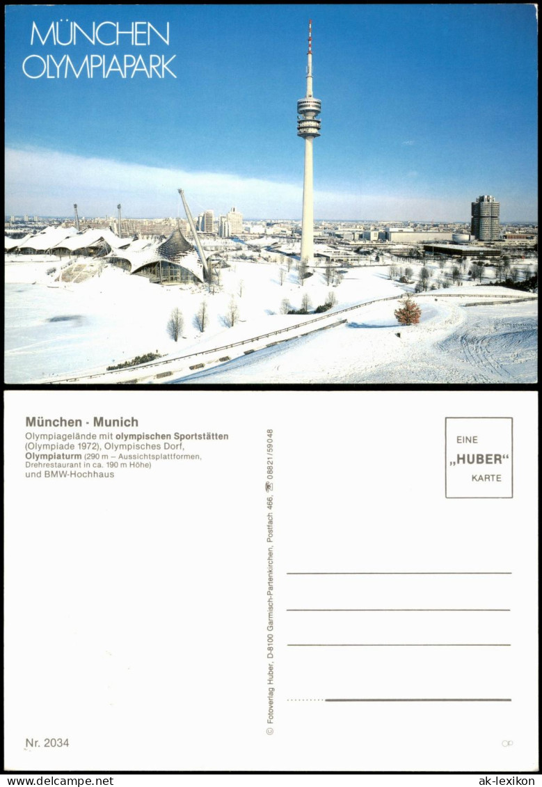 Milbertshofen-München Olympiapark Olympiaturm verschneit im Winter 1980
