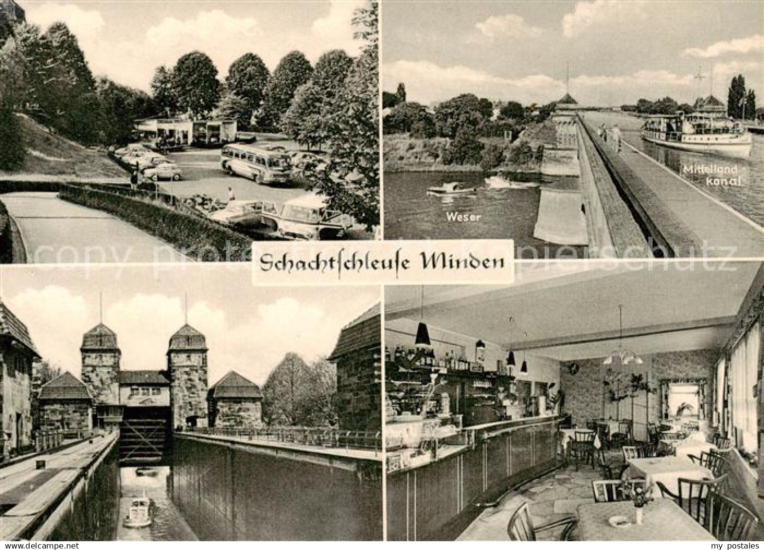 Minden  Westfalen Weser Schachtschleuse Minden Weserkreuz mit Mittellandkanal Ca