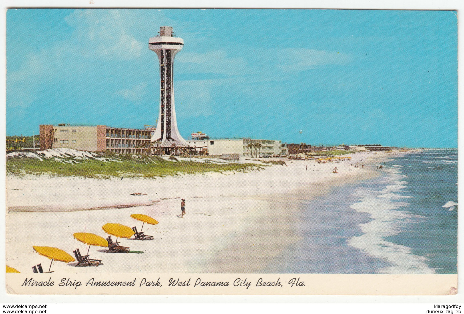 Miracle Strip Amusement Park, West Panama City Beach old postcard travelled 1969 b170720