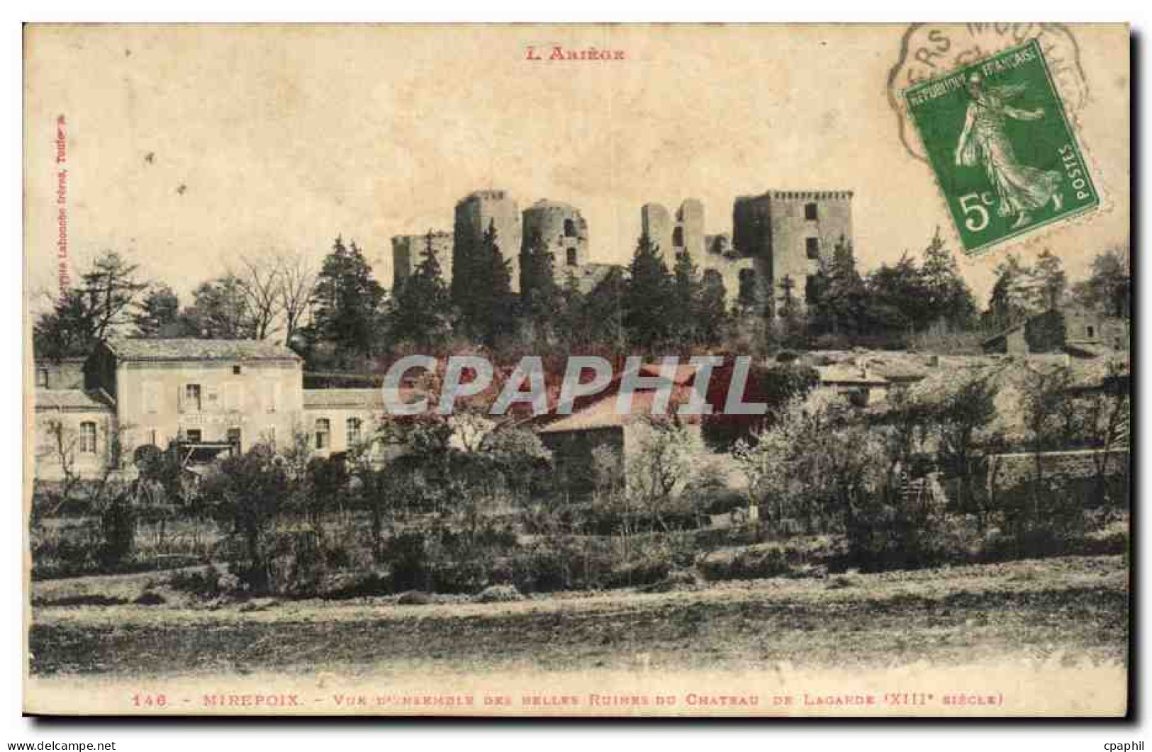 Mirepoix CPA Vue d'ensemble des belles ruines du chateau de Lagarde