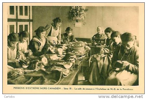 Mission d'Extrème Nord CANADIEN La Salle de Couture à l'Orphelinat ND de la providence