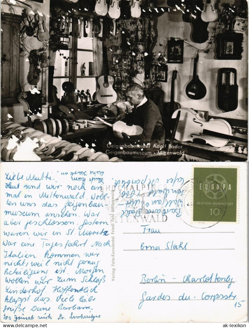 Mittenwald Geigenbaumeister Adolf Bader Geigenbaumuseum Mittenwald 1965