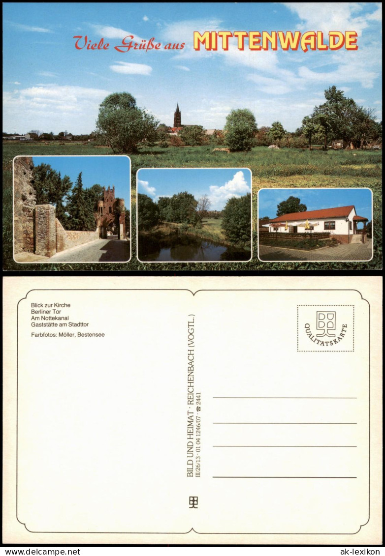 Mittenwalde (Mark) Mehrbildansicht  mit Berliner Tor und Nottekanal 1988
