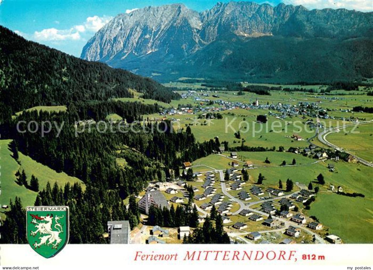 Mitterndorf Bad Contracta Feriendorf Sonnenalm mit Grimming Fliegeraufnahme