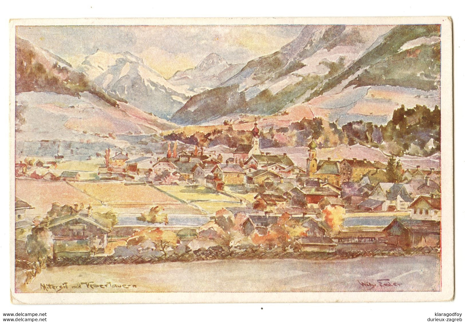 Mittersill mit Felbertauern old postcard posted 1922 Zell am See pmk b200801