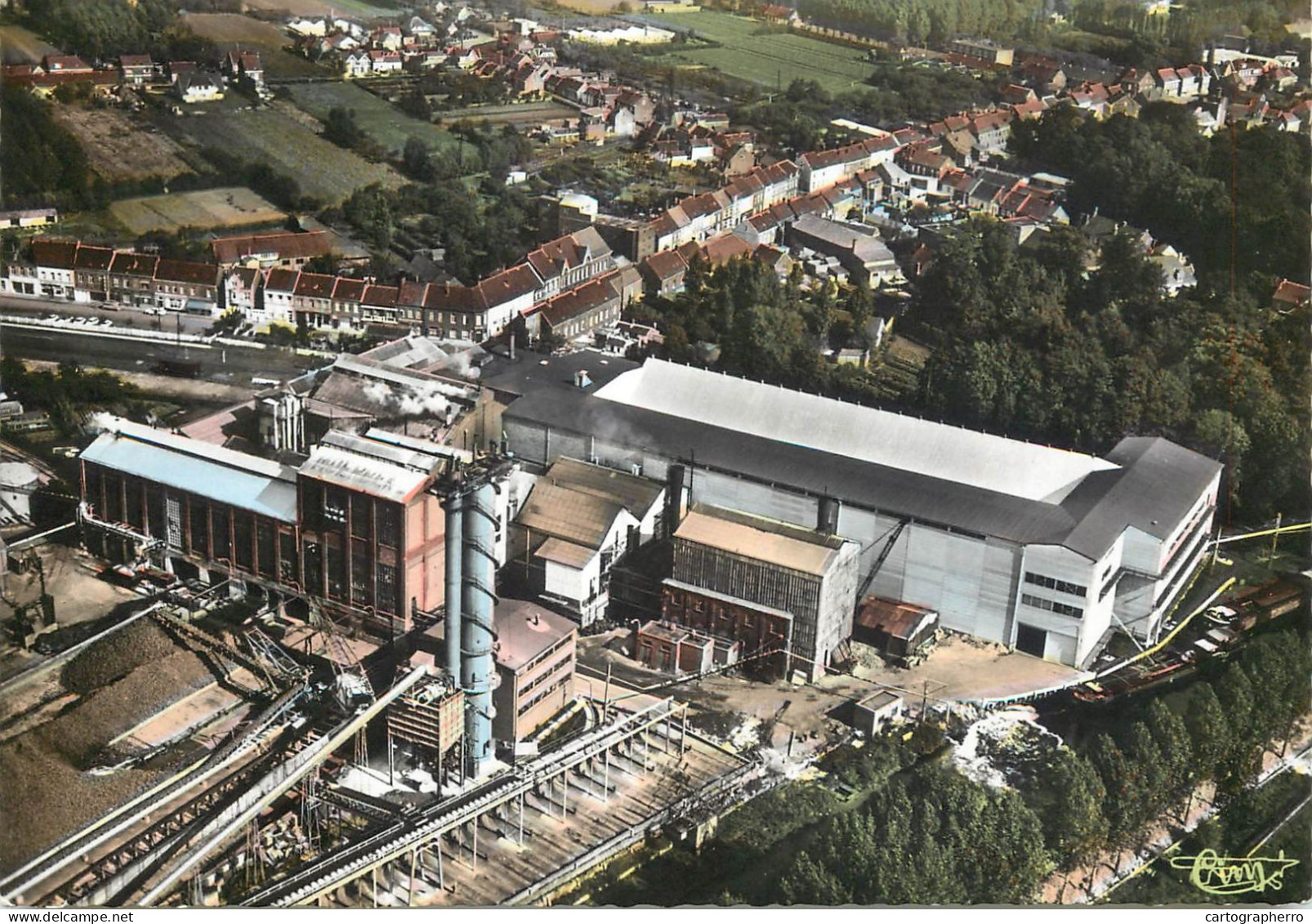 Moerbeke-Waas Luchtopname Panorama En Suikerfabriex