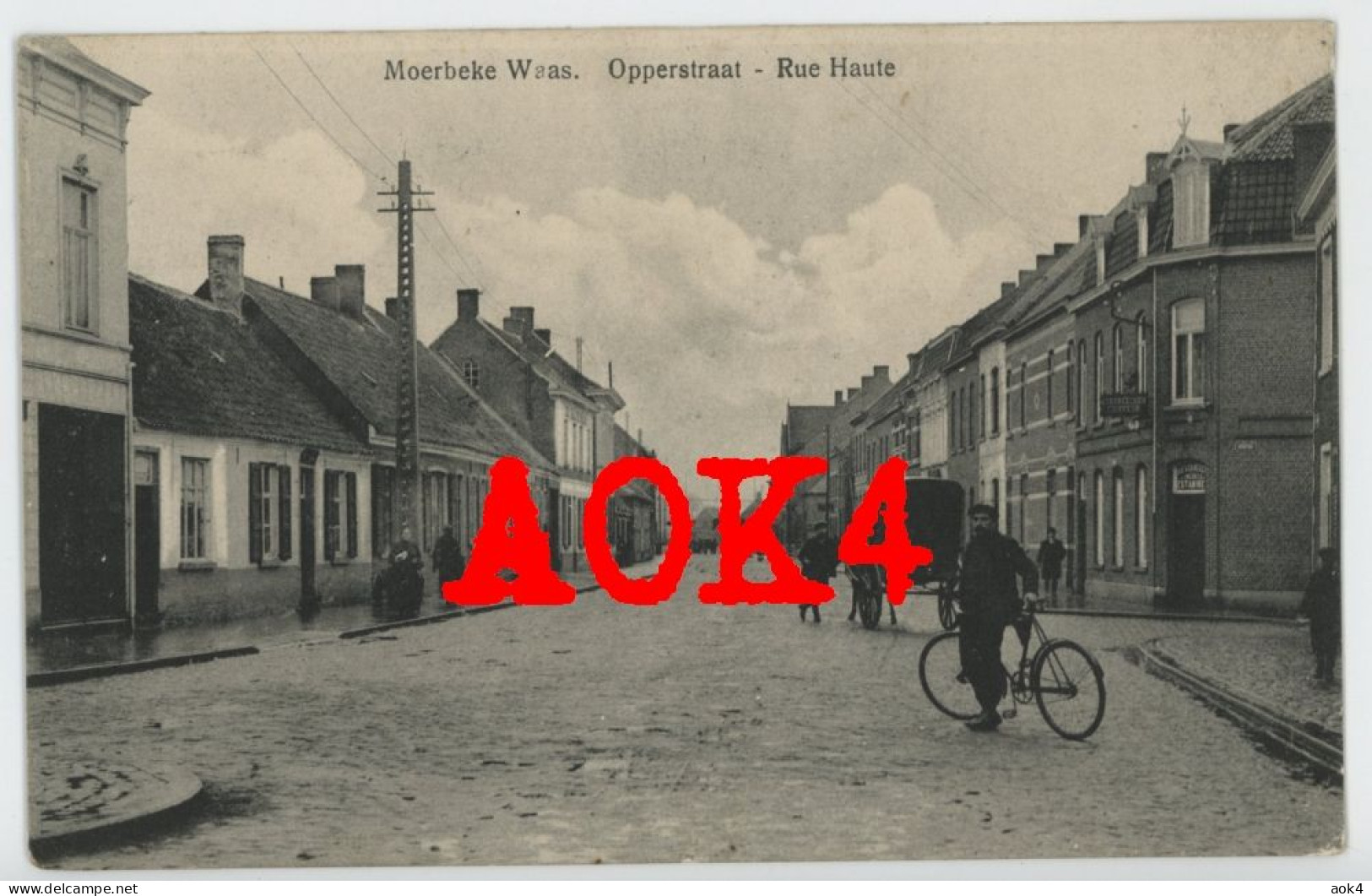 MOERBEKE WAAS Opperstraat Rue Haute Lokeren 1914 Feldpost Duitse bezetting Flandern