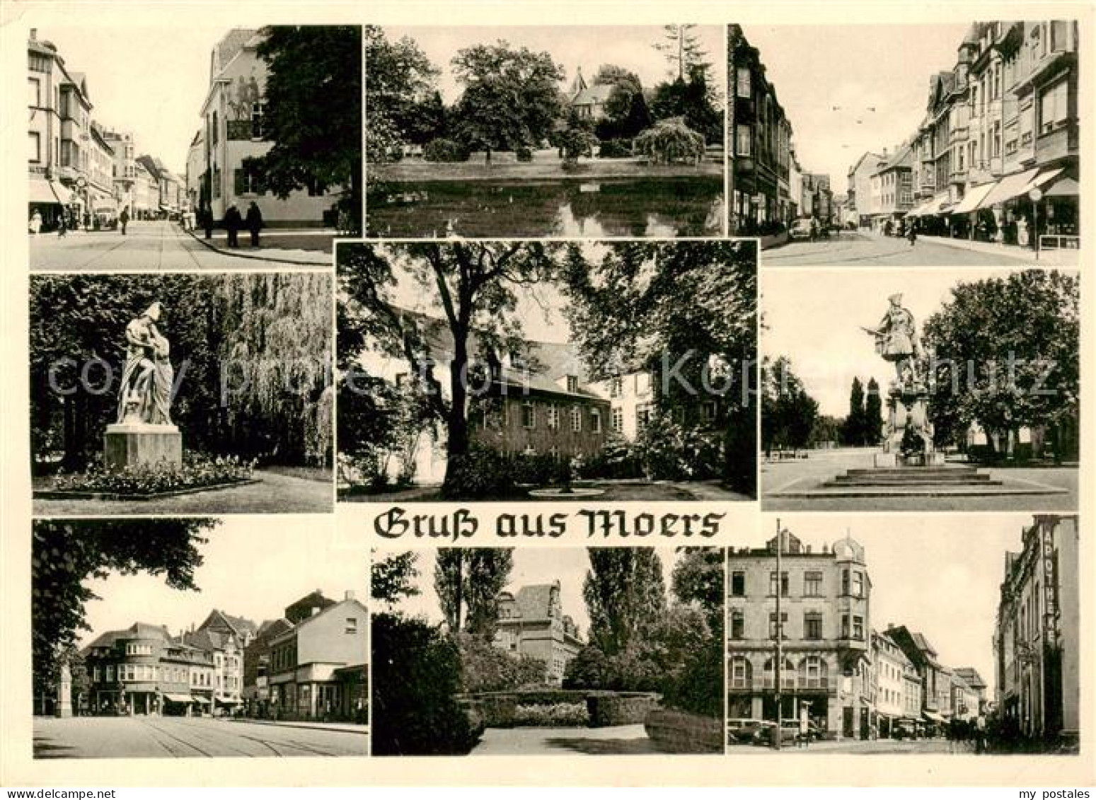 Moers Moers Teilansichten Zentrum Teich Denkmal