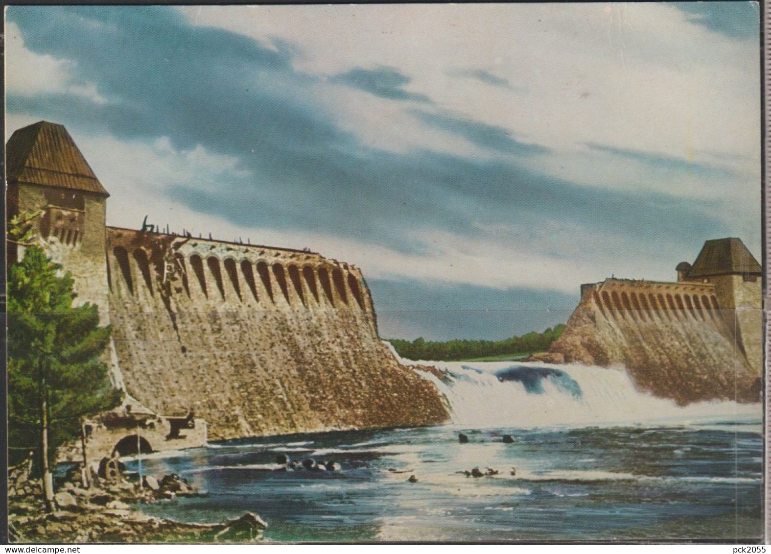 MÖHNETALSPERRE im Sauerland - Durch Fliegerangriff im Mai 1943 zerstörte Sperrmauer  -   nicht gelaufen  ( AK 6925)