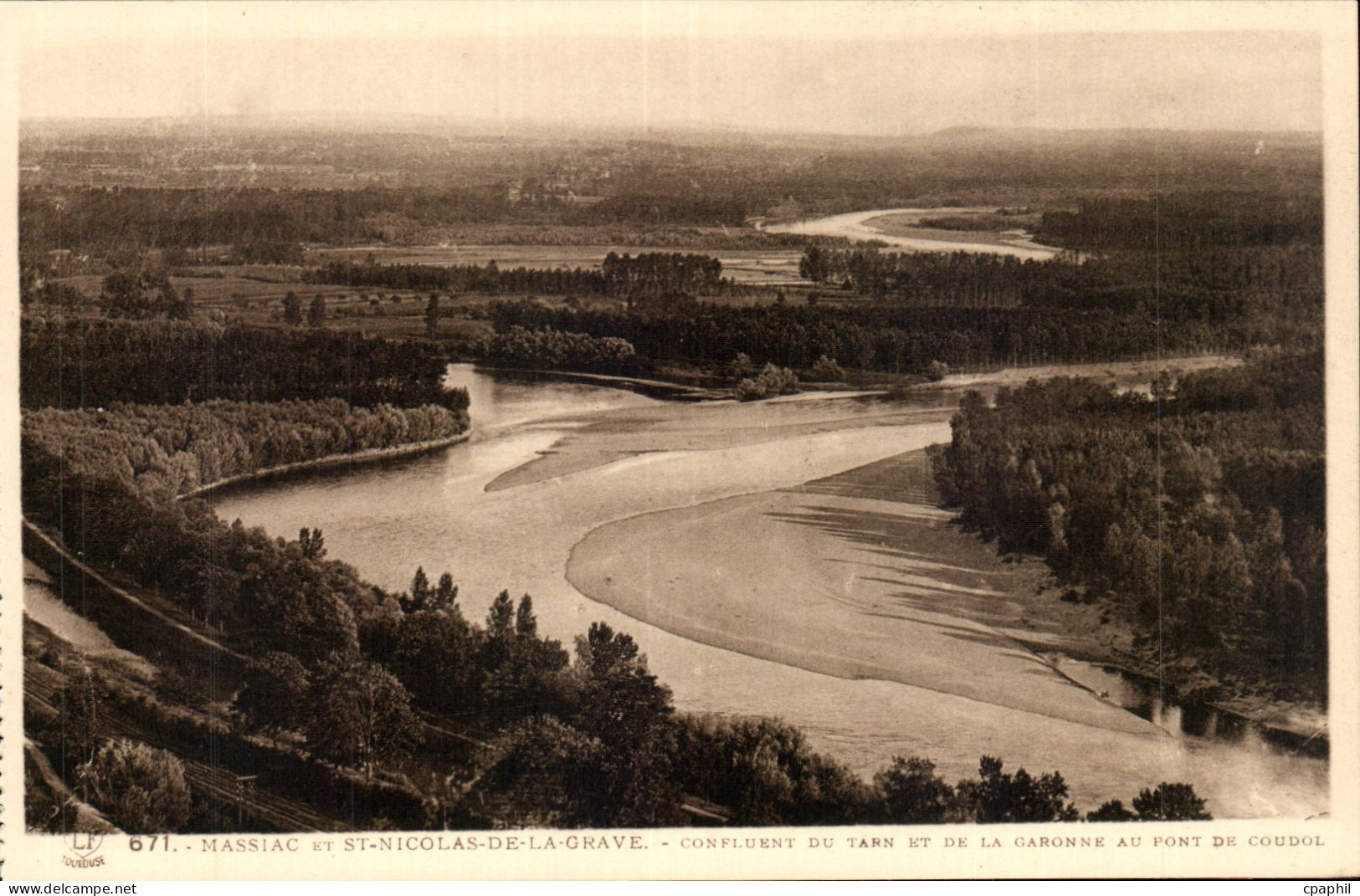 Moissac et Saint Nicolas de la Grave - Confluent du Tarn - CPA