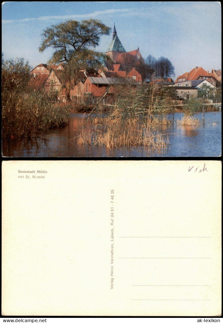 Mölln (Schleswig-Holstein) Seenstadt Mölln mit St. Nicolai 1975