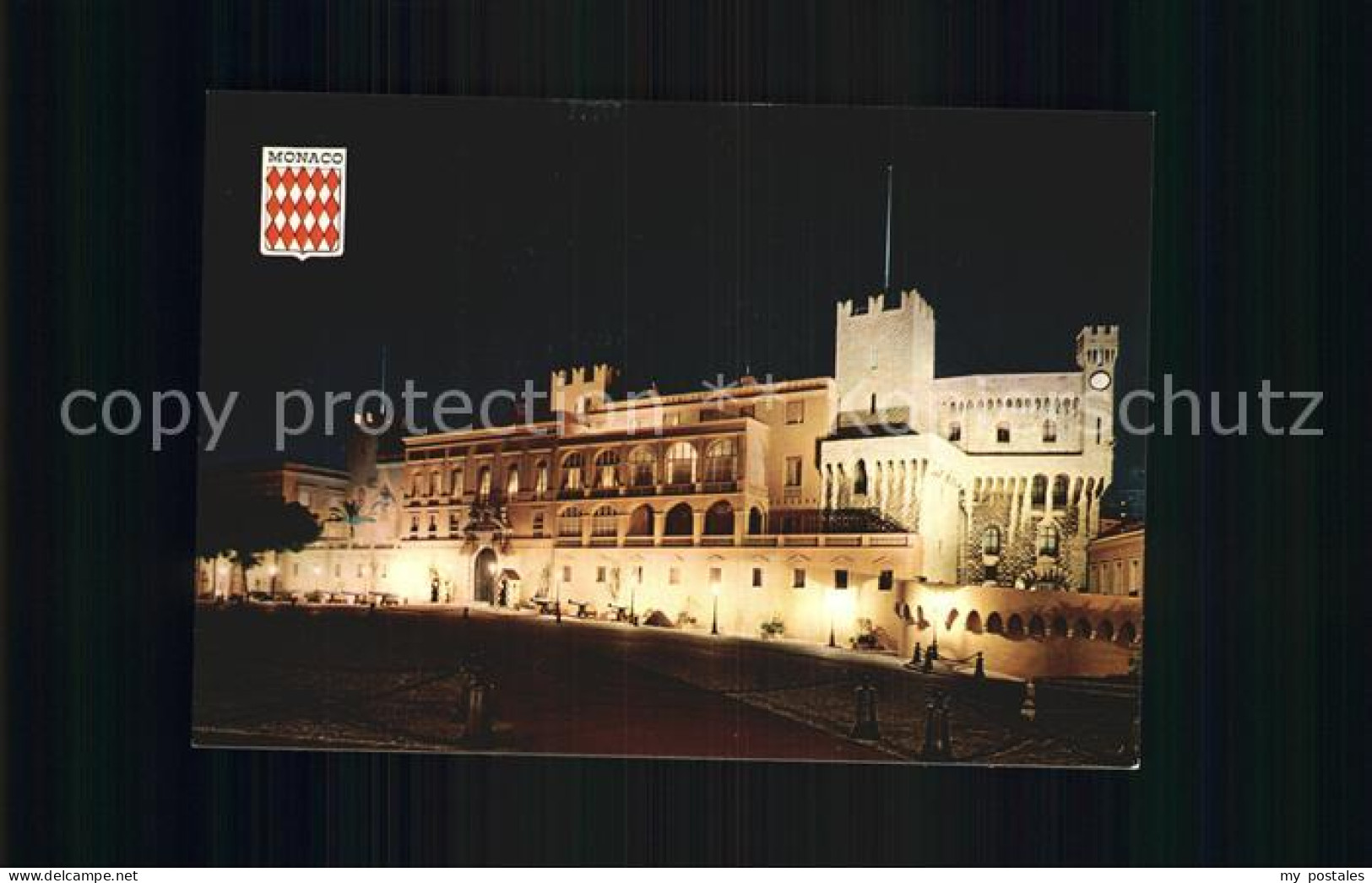 Monaco Der Fuerstenpalast bei Nacht