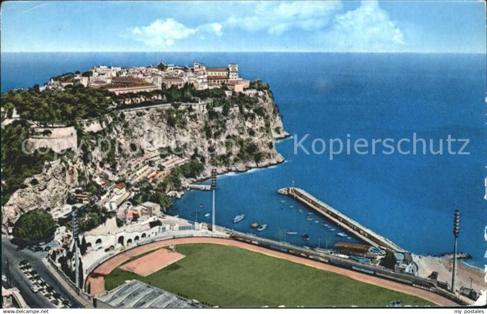 Monaco Le Rocher et le Stade Principaute de Monaco