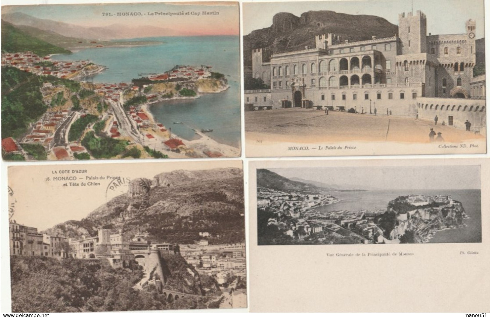 MONACO - Lot de 8 CPA