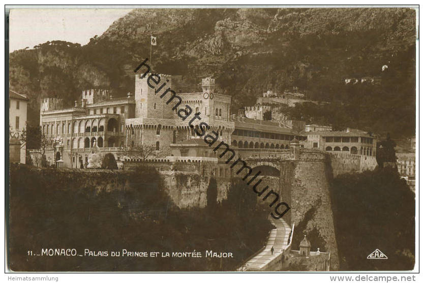 Monaco - Palais du Prince et la Montee Major - Foto-Ansichtskarte