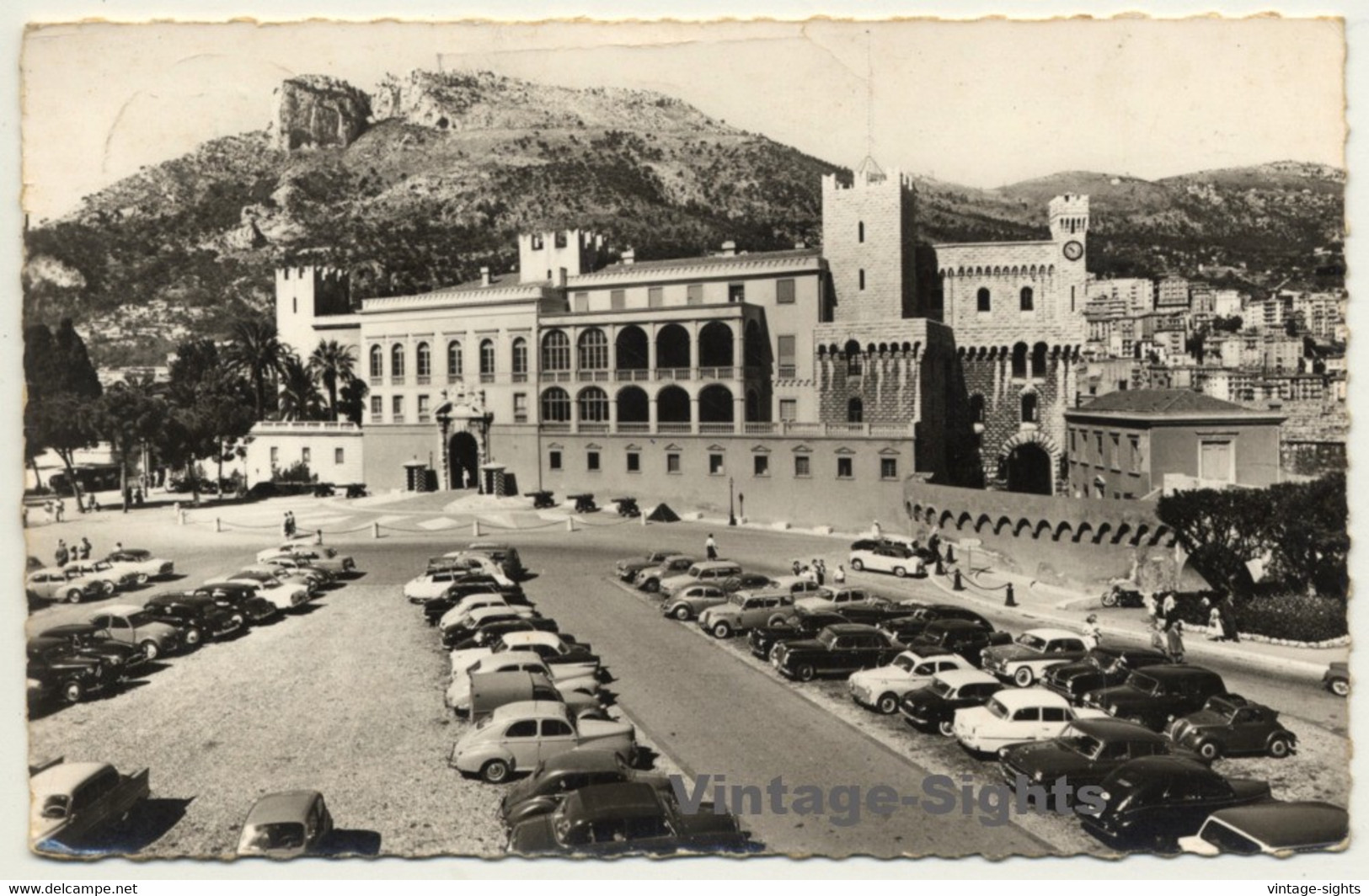 Monaco: Place Du Palais Et Le Palais Princier (Vintage RPPC 1959)