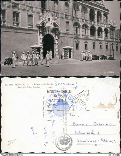 Ansichtskarte Monaco Fürstenpalast (Palais Princier de Monaco) mit Garde 1966
