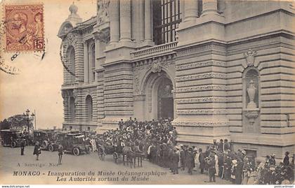 Monaco - Inauguration du Musée Océanographique le 29 mars 1910 - Les autorités sortant du Musée - Ed. A. Sauvaigo
