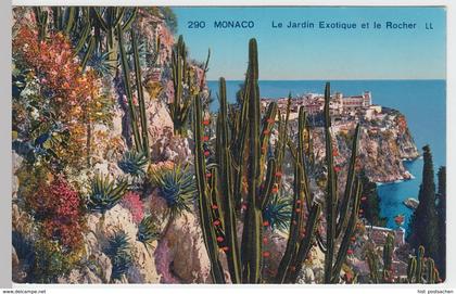 (47076) AK Monaco, Le Jardin Exotique et le Rocher, vor 1945