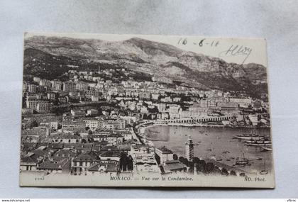 Cpa 1916, Monaco, vue sur la Condamine