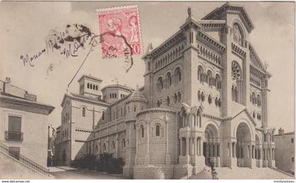 Monaco : la  cathédrale : vue  , timbre