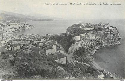 CPA Principauté de Monaco. - Monte-Carlo. la Condamine et le Rocher de Monaco.