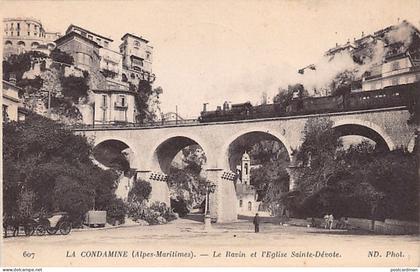 Monaco - LA CONDAMINE - Le Ravin et l'église Sainte-Dévote - OBLITÉRATION HÔPITA