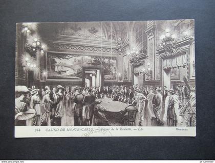 AK 1923 Casino De Monte Carlo Aulour de la Roulette Marke und Stempel Monte Carlo Principaute de Monaco