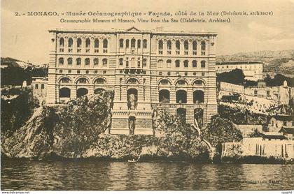 CPA MONACO. - Musée Océanographique - Façade  côté de la Mes