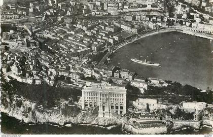 CPM Musee oceanographique de Monaco Vue aerienne Au premier plan le musee Le Yacht Hirondelle II