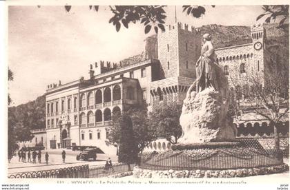 POSTAL     MONACO  - PALACIO DEL PRINCIPE Y EL MONUMENTO CONMEMORATICO DEL 25 ANIVERSARIO